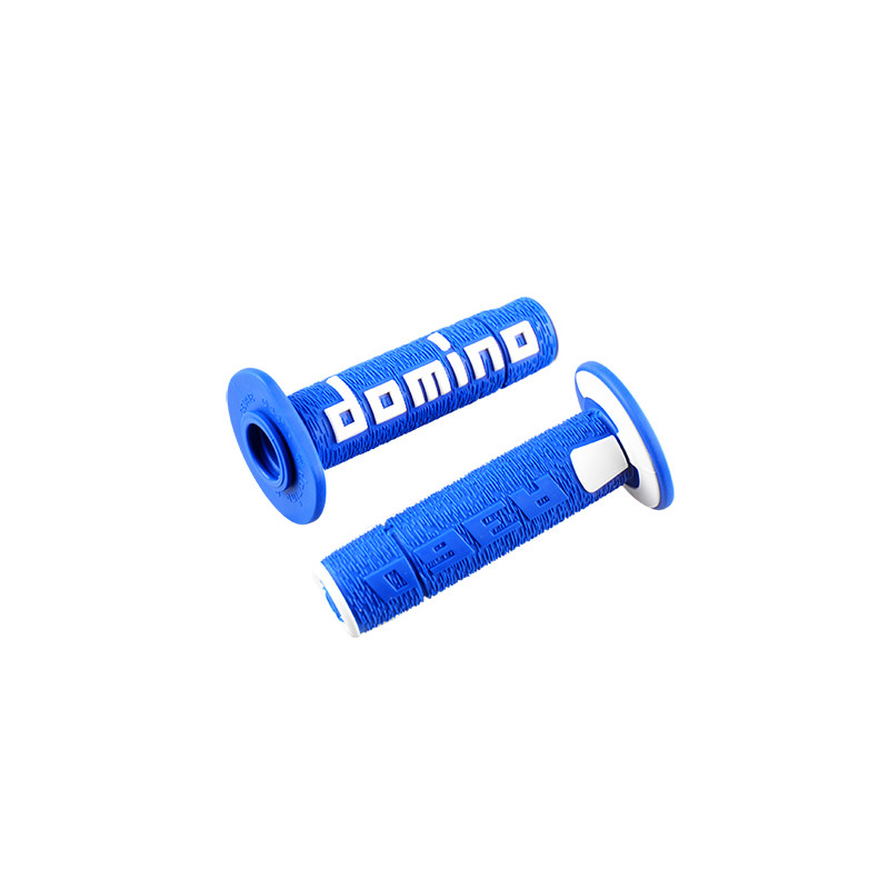 REVETEMENT/POIGNEE DOMINO A360 BLEU/BLANC (PR) Revêtements et Poignées sur le site du spécialiste des deux roues O-TAKET.COM