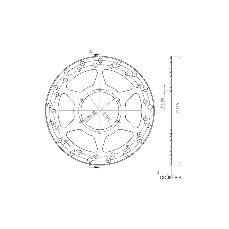 DISQUE FREIN MOTO AV NG ADAPT. DERBI SENDA DRD XTREME R/SM 2006- (d.260) 50 À BOITE sur le site du spécialiste des deux roues...