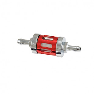 FILTRE ESSENCE TUN'R TRANSPARENT / CHROME INSERT ALU CNC ROUGE CYLINDRIQUE (D8) Filtres sur le site du spécialiste des deux r...