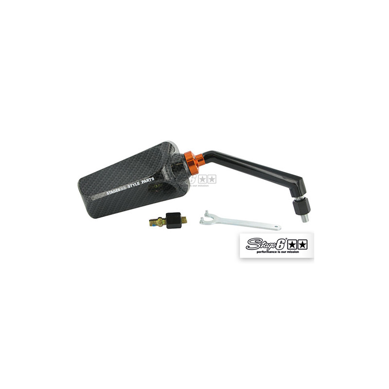 RETRO UNIVERSEL STAGE6* F1 CARBONE VERNI DROIT Rétroviseurs sur le site du spécialiste des deux roues O-TAKET.COM