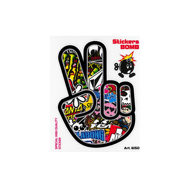 AUTOCOLLANT BOMBING SALUT DE MOTARD (10X12CM) SCOOTER sur le site du spécialiste des deux roues O-TAKET.COM