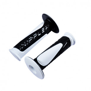 REVETEMENT / POIGNEE DOPPLER GRIP RADICAL BLANC / NOIR (PR) Revêtements et Poignées sur le site du spécialiste des deux roues...