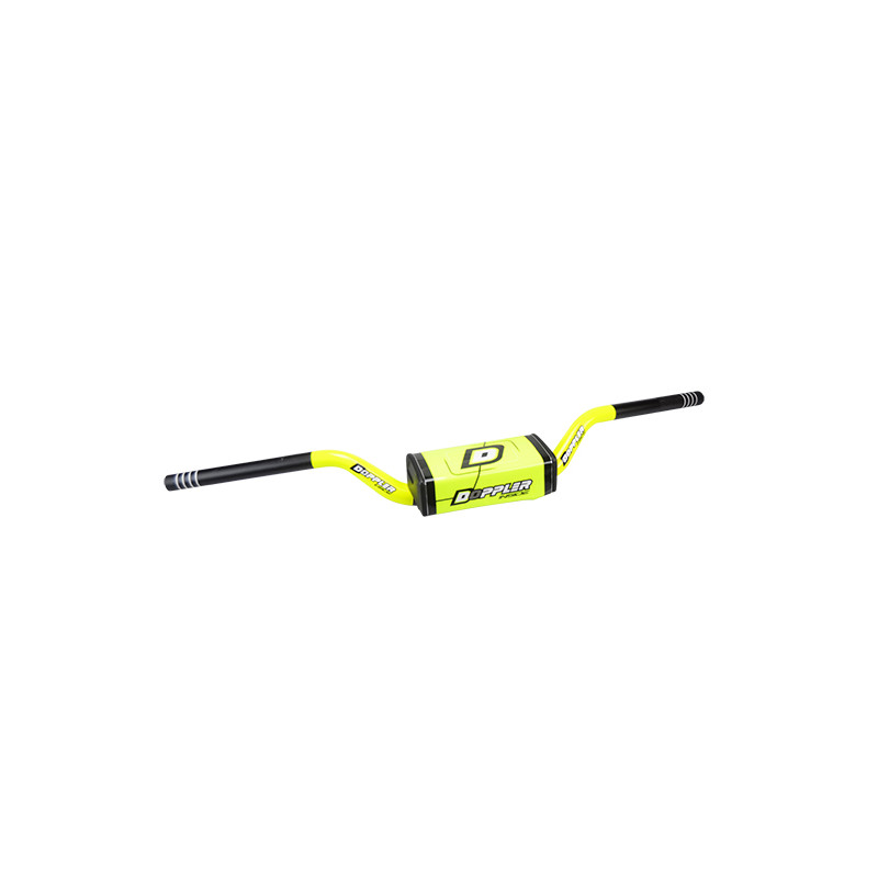 GUIDON MOTO DOPPLER OVERSIZE ALU NOIR MAT / JAUNE FLUO (L775 H 80) + MOUSSE Guidons sur le site du spécialiste des deux roues...