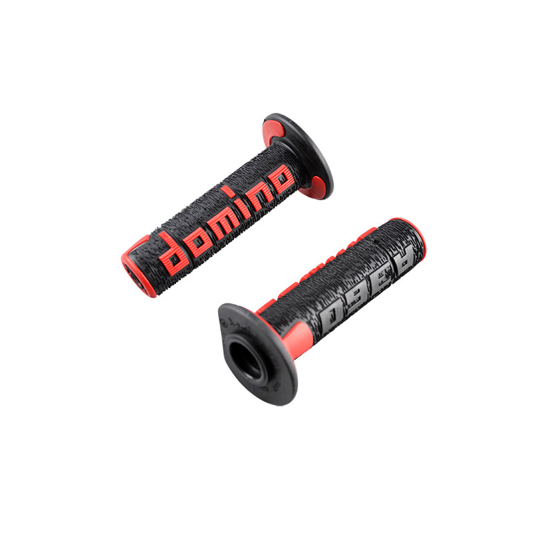REVETEMENT/POIGNEE DOMINO A360 NOIR/ROUGE (PR) Revêtements et Poignées sur le site du spécialiste des deux roues O-TAKET.COM