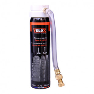 BOMBE ANTI-CREVAISON VELO VELOX 75ML (RACCORD FLEXIBLE VP/VS) ATELIER sur le site du spécialiste des deux roues O-TAKET.COM