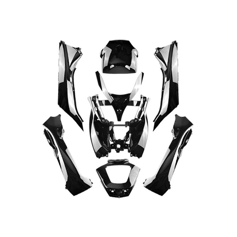 CARROSSERIE MAXI SCOOTER TUN'R KIT ADAPT. 125 / 300 / 400 / 500 MP3 2008-2013 NOIR BRILLANT (8 PCS) Carrosseries sur le site ...