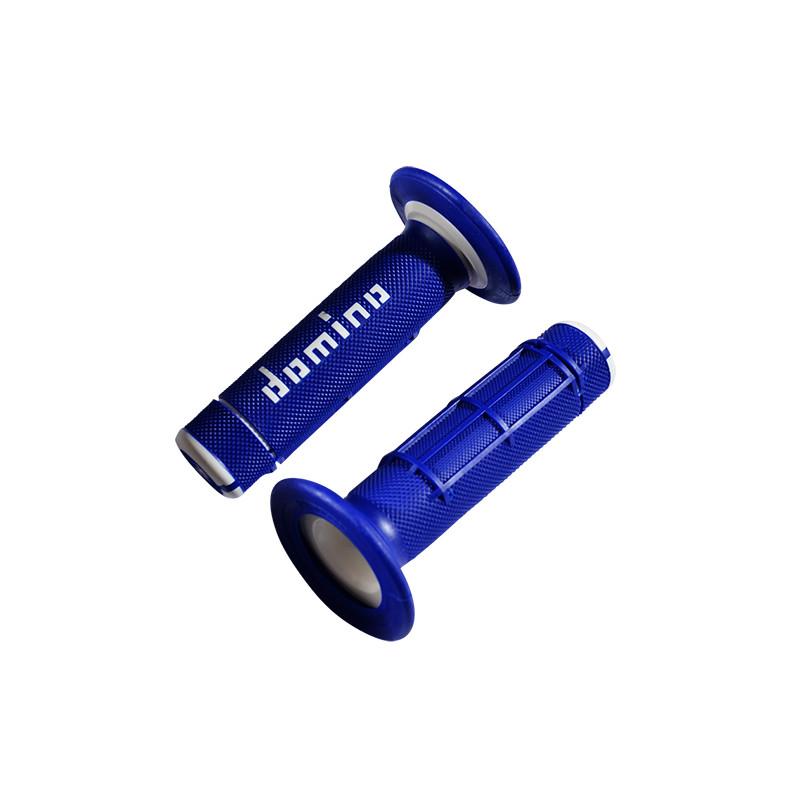REVETEMENT/POIGNEE DOMINO A020 CROSS DOUBLE DENSITE BLEU/BLANC (PR) 118MM Revêtements sur le site du spécialiste des deux rou...