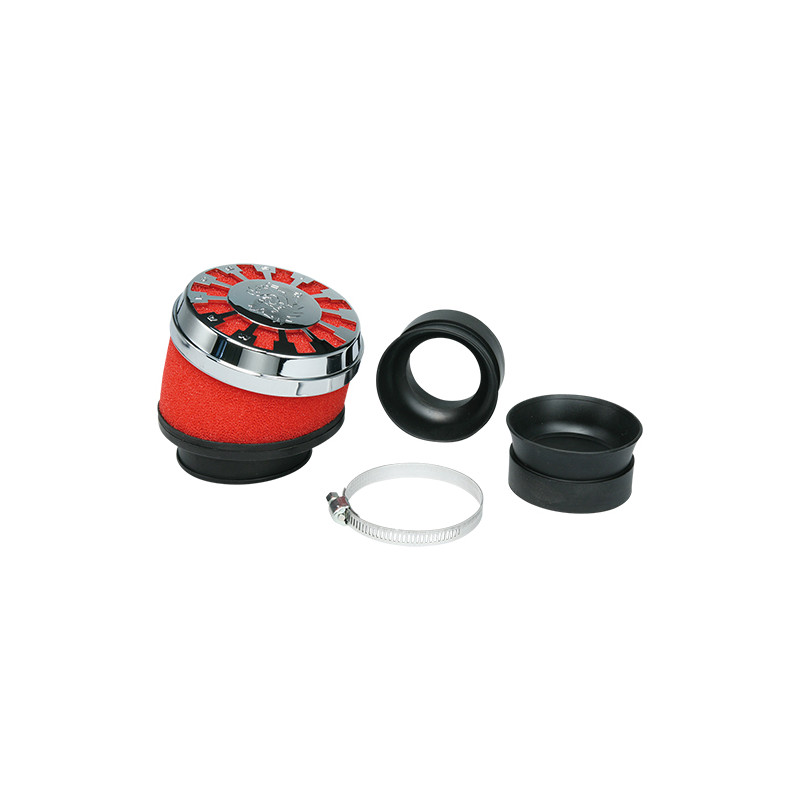 FILTRE A AIR MALOSSI E13 PHBH/MIKUNI/KEIHIN D.42/50/60 - INCLINE 25° MOUSSE ROUGE Filtres sur le site du spécialiste des deux...