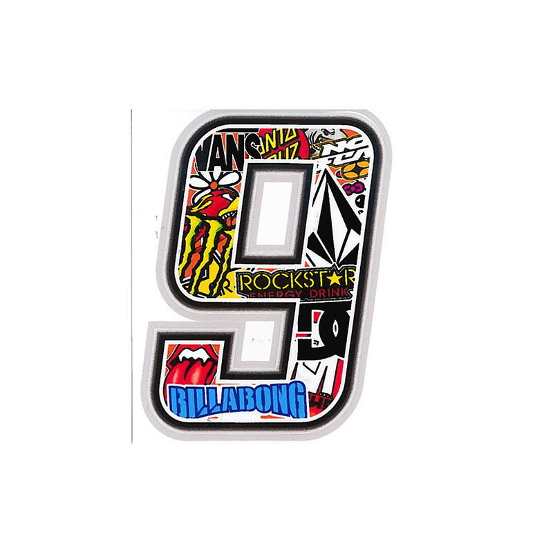 AUTOCOLLANT NUMERO 9 BOMBING 10X7.5CM SCOOTER sur le site du spécialiste des deux roues O-TAKET.COM