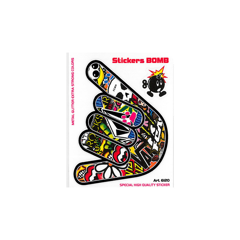 AUTOCOLLANT BOMBING MAIN COOL (10X12CM) SCOOTER sur le site du spécialiste des deux roues O-TAKET.COM