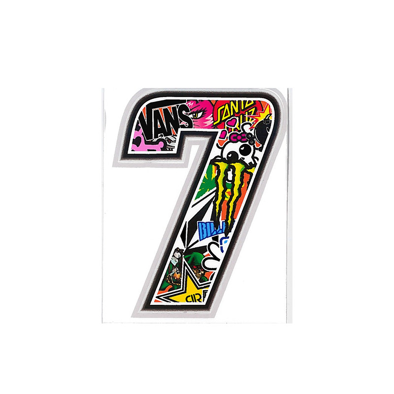 AUTOCOLLANT NUMERO 7 BOMBING 10X7.5CM SCOOTER sur le site du spécialiste des deux roues O-TAKET.COM