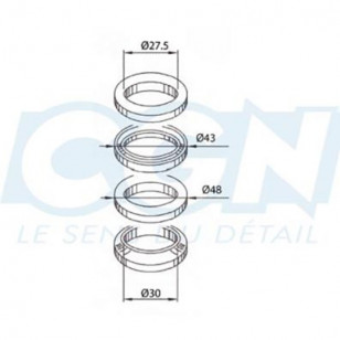 JEU DIRECTION MOTO TEKNIX ADAPT. XLIMIT / DT50 Fourches sur le site du spécialiste des deux roues O-TAKET.COM