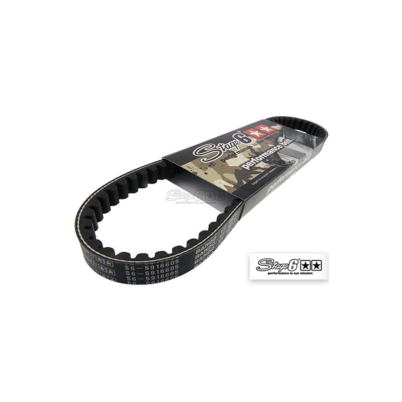 COURROIE STAGE6 PRO BELT RENFORCEE BOOSTER / BW'S / NITRO / AEROX / F12 / SR50 (738 x 16,5 x 8mm x 28°) Courroies sur le site...