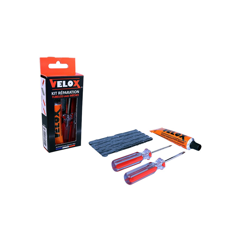 NECESSAIRE REPARATION VTT TUBELESS VELOX AVEC MECHES ATELIER sur le site du spécialiste des deux roues O-TAKET.COM