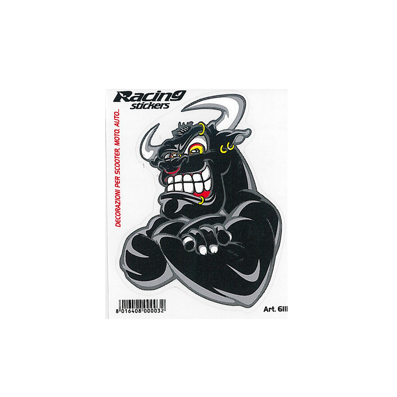 AUTOCOLLANT TAUREAU EN COLERE (10X12CM) SCOOTER sur le site du spécialiste des deux roues O-TAKET.COM