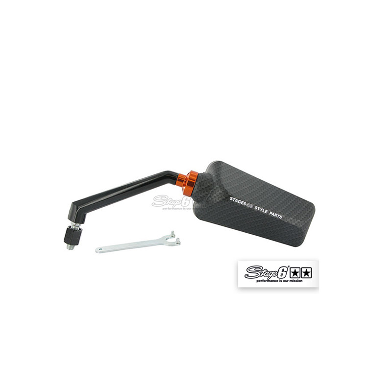 RETRO UNIVERSEL STAGE6* F1 CARBONE MAT GAUCHE Rétroviseurs sur le site du spécialiste des deux roues O-TAKET.COM
