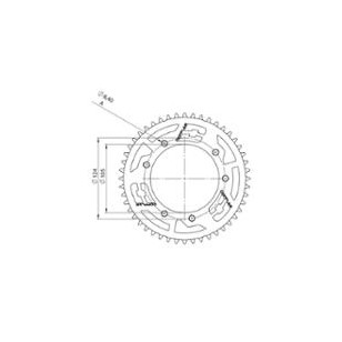 COURONNE MOTO 13 DOPPLER ADAPT. SENDA 2000→ / DT50 / MRT / XP6 / RS3 / XP7 420 53DTS D105 3X2 ALU OR Kits chaînes sur le site...