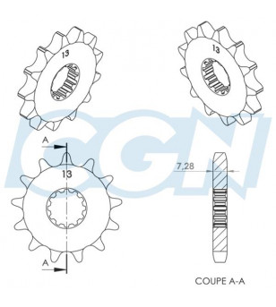 PIGNON MOTO B13 TEKNIX ADAPT. AM6 428 13 DTS Pignons sur le site du spécialiste des deux roues O-TAKET.COM