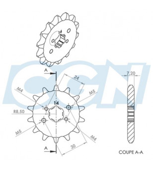 PIGNON MECABOITE E14 TEKNIX ADAPT. DERBI SENDA/GPR/GSM 1999- 428 14 DTS