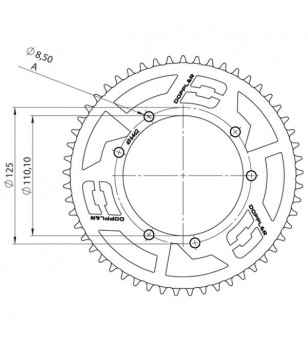 COURONNE MECABOITE 05 DOPPLER ADAPT. SHERCO ENDURO/SM 428 53DTS D110 FIX 3X2 ALU NOIR