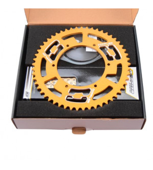 KIT CHAINE DOPPLER ALU ADAPT. DERBI SENDA/DRD/EVO/GPR NUDE/RS4/SMT 420 14X53 D108 OR
