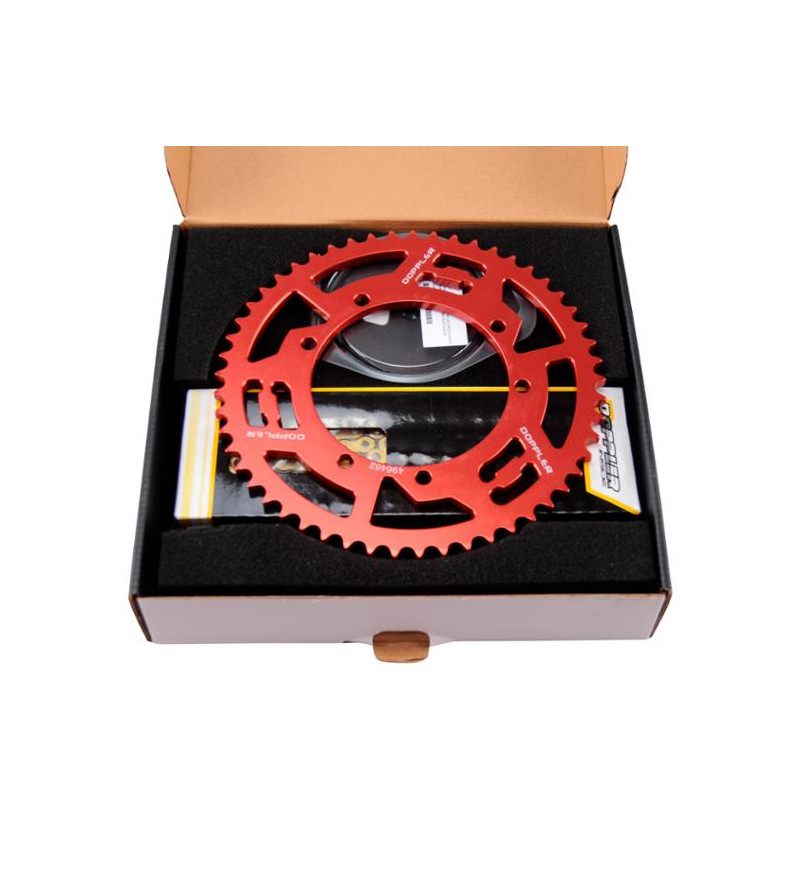 KIT CHAINE DOPPLER ALU ADAPT. SHERCO ENDURO / SM 428 13X53DTS D110 FIX 3X2 ALU ROUGE Kits chaînes sur le site du spécialiste ...