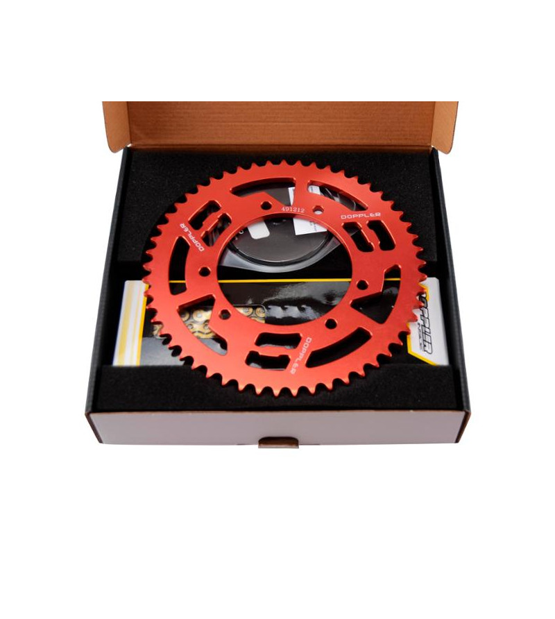 KIT CHAINE DOPPLER ALU ADAPT. MRT / XP6 2000→ / XLIMIT 2003→ / XP7 CROSS / RS3 (13X53) D105 ROUGE Kits chaînes sur le site du...