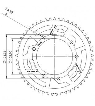 COURONNE MOTO 10 DOPPLER ADAPT. SENDA DRD / RACING / RCR 11 420 53DTS D102 FIX 3X2 ALU ROUGE Kits chaînes sur le site du spéc...