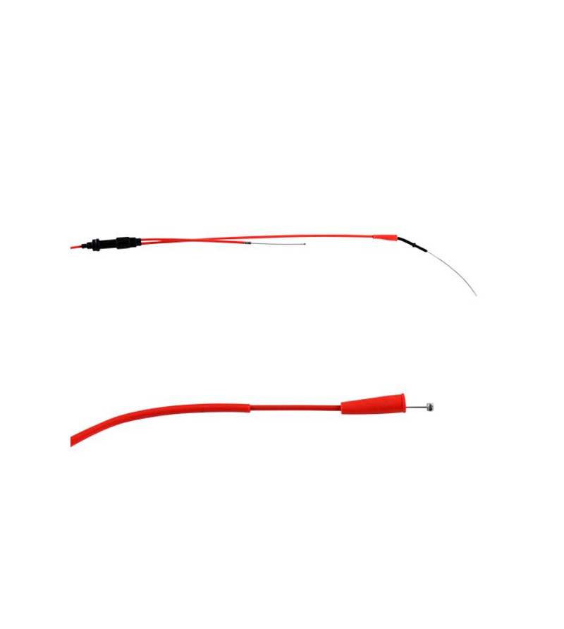 TRANSMISSION / CABLE GAZ MOTO DOPPLER TEFLON ADAPT. DERBI SENDA 2000-2006 EURO2 ROUGE Câbles et Transmissions sur le site du ...
