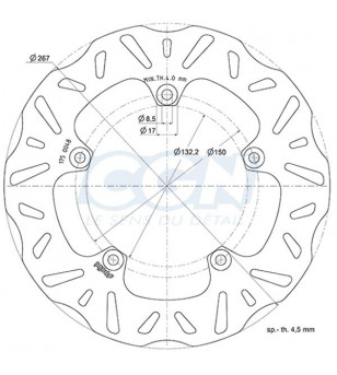 DISQUE FREIN MAXI SCOOTER AV POLINI WAVE ADAPT. 125/400/500/530 YAMAHA XMAX/TMAX (D267)