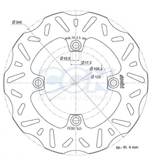 DISQUE FREIN MAXI SCOOTER AV POLINI WAVE ADAPT. 125 HONDA SH (D.240)