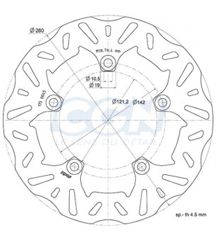 DISQUE FREIN MAXI SCOOTER AV POLINI WAVE ADAPT. 250/400/650 SUZUKI BURGMAN (D.260)