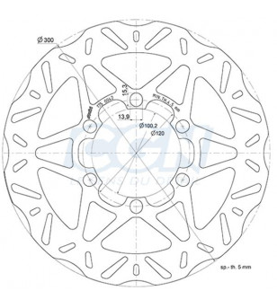 DISQUE FREIN MAXI SCOOTER AV POLINI WAVE ADAPT. 300/350 PIAGGIO BEVERLY  (D.300)