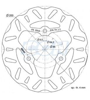 DISQUE FREIN MAXI SCOOTER AV POLINI WAVE ADAPT. 400 METROPOLIS 2014-2017 SANS ABS (D.200)