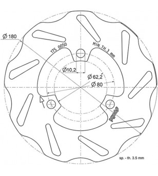 DISQUE FREIN MECABOITE AR POLINI ADAPT. DERBI SENDA R-SM/XP6 22-/MRT/SMT/RCR (D.180 WAVE)