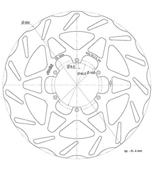 DISQUE FREIN MECABOITE AV POLINI ADAPT. DERBI SENDA DRD/GPR/SMT/RCR/RS4/BETA (D.300 WAVE)