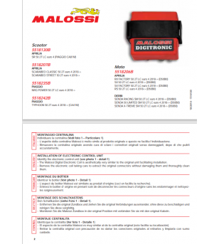 BLOC CDI MOTO MALOSSI DIGITRONIC ADAPT. DERBI SENDA / GILERA SMT / RCR / APRILIA SX 2018→ EURO4 Bobines et CDI sur le site du...