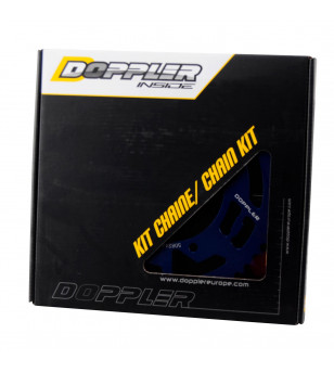 KIT CHAINE DOPPLER ALU ADAPT. DERBI SENDA 2000→ / GILERA SMT / RCR / RX / SX (14X53) D105 BLEU Kits chaînes sur le site du sp...