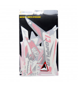 KIT DECO/AUTOCOLLANT DOPPLER ADAPT. DERBI SENDA 11- 18/RCR/SMT - 18 BLANC/NOIR/ROUGE