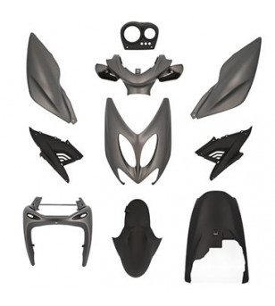 CARROSSERIE SCOOTER TUN'R KIT ADAPT. NITRO/AEROX - 2013 NOIR/GRIS (10 PIECES) TYPE ORIGINE