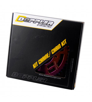 KIT CHAINE DOPPLER ALU ADAPT. DERBI SENDA 2000→ /GILERA SMT / RCR / RX / SX (14X53) D105 NEOCHROME Kits chaînes sur le site d...