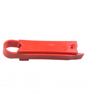 PATIN/GUIDE CHAINE MOTO TUN'R ADAPT. DERBI SENDA/SMT/RCR/SX50/RX50 BRAS ACIER - ROUGE