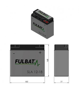 BATTERIE 12-18 FULBAT 12V18AH LG182 L77 H168 SANS ENT. ACTIVEE USINE MOTOCULTURE