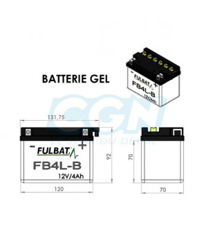 BATTERIE FB4L-B FULBAT 12V5AH LG120 L70 H92 (GEL - SANS ENTRETIEN) - ACTIVEE USINE