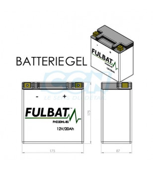 BATTERIE FHD20HL-BS FULBAT 12V20AH LG175 L87 H155 (GEL - SANS ENTRETIEN) - ACTIVEE USINE