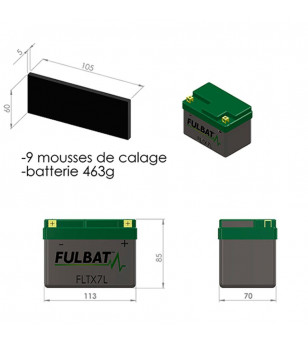 BATTERIE YTX7L FULBAT 12V2.4AH LITHIUM LG113 L70 H85 COMPATIBLE YTX7L-BS Batteries sur le site du spécialiste des deux roues ...