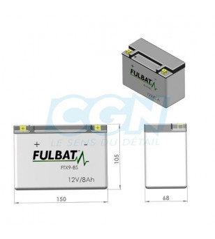 BATTERIE YT9B-4 (BS) FULBAT 12V8AH LG150 L68 H105 (SLA - SANS ENTRETIEN) Batteries sur le site du spécialiste des deux roues ...