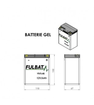 BATTERIE FTX7L-BS FULBAT 12V/6AH LG113 L70 H130 (GEL - SANS ENTRETIEN) - ACTIVEE USINE