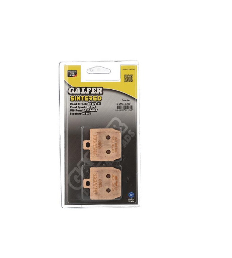 PLAQUETTE FREIN 08 GALFER G1380 ADAPT. AR NITRO / AEROX + AV STUNT / SLIDER (PR) Plaquettes sur le site du spécialiste des de...