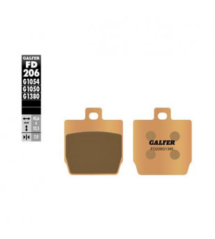 PLAQUETTE FREIN  08 GALFER G1380 ADAPT. AR NITRO/AEROX + AV STUNT/SLIDER (PR)